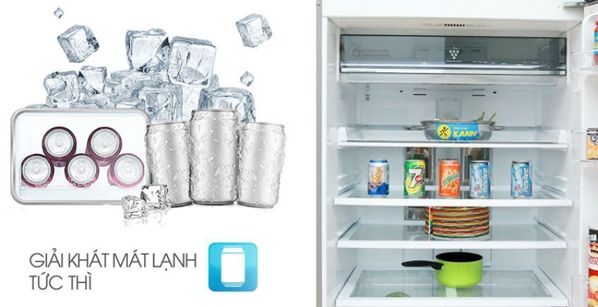 Tủ lạnh Sharp SJ-XP590PG-SL làm đá nhanh