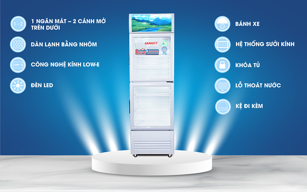 Tủ mát Sanaky 340 lít VH-408WL - Hàng chính hãng