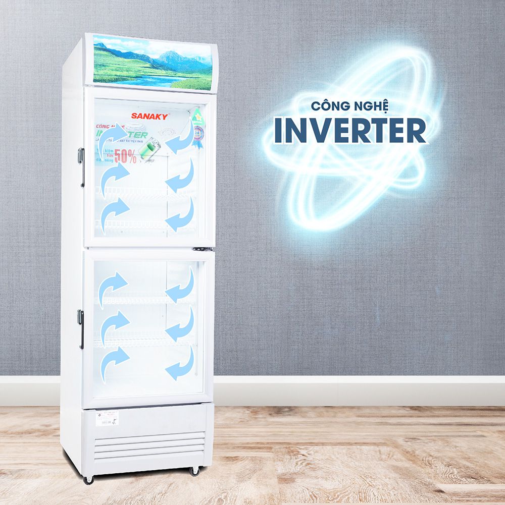 Tủ mát Inverter Sanaky 340 Lít VH-408W3L - Hàng chính hãng