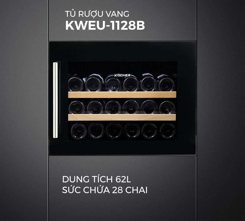 Tủ rượu vang Kocher KWEU-1128B - Hàng chính hãng