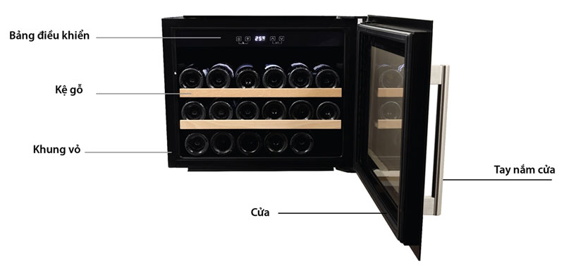 Tủ rượu vang Kocher KWEU-1128B - Hàng chính hãng