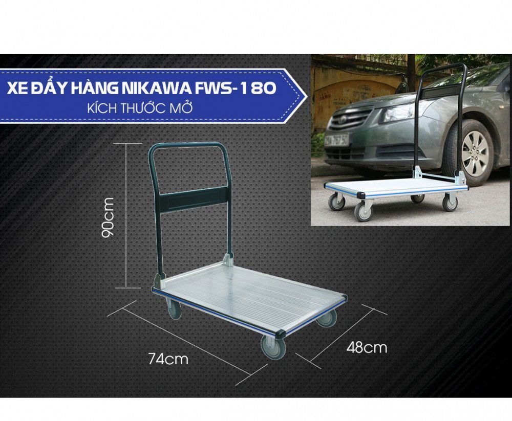 Xe đẩy hàng cao cấp Nikawa FWS-180 - Hàng chính hãng
