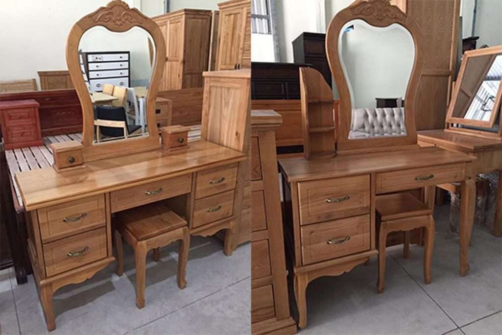Bàn trang điểm gỗ sồi Mỹ 1m25 x 45 x 76 - Hàng chính hãng