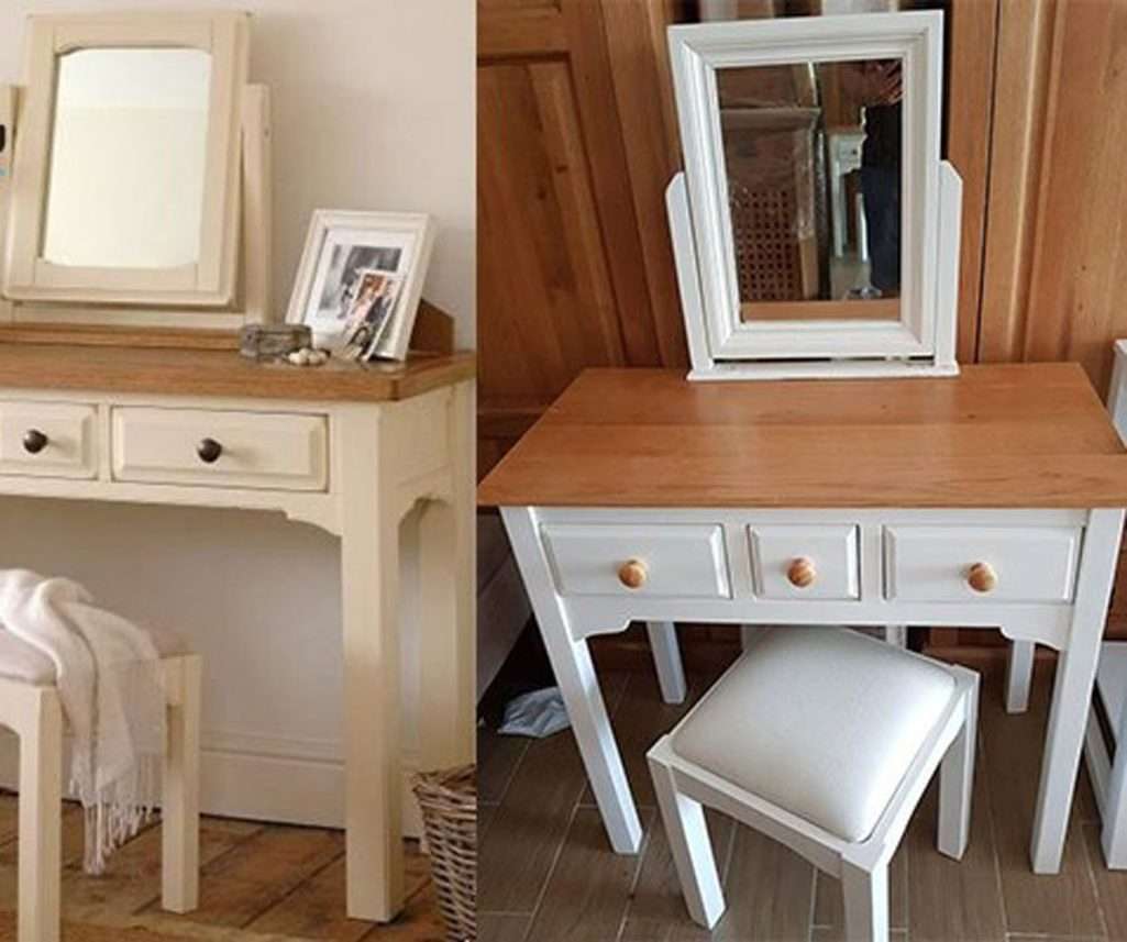 Bàn trang điểm trắng nóc sồi 1m05 x 30 x 75 - Hàng chính hãng