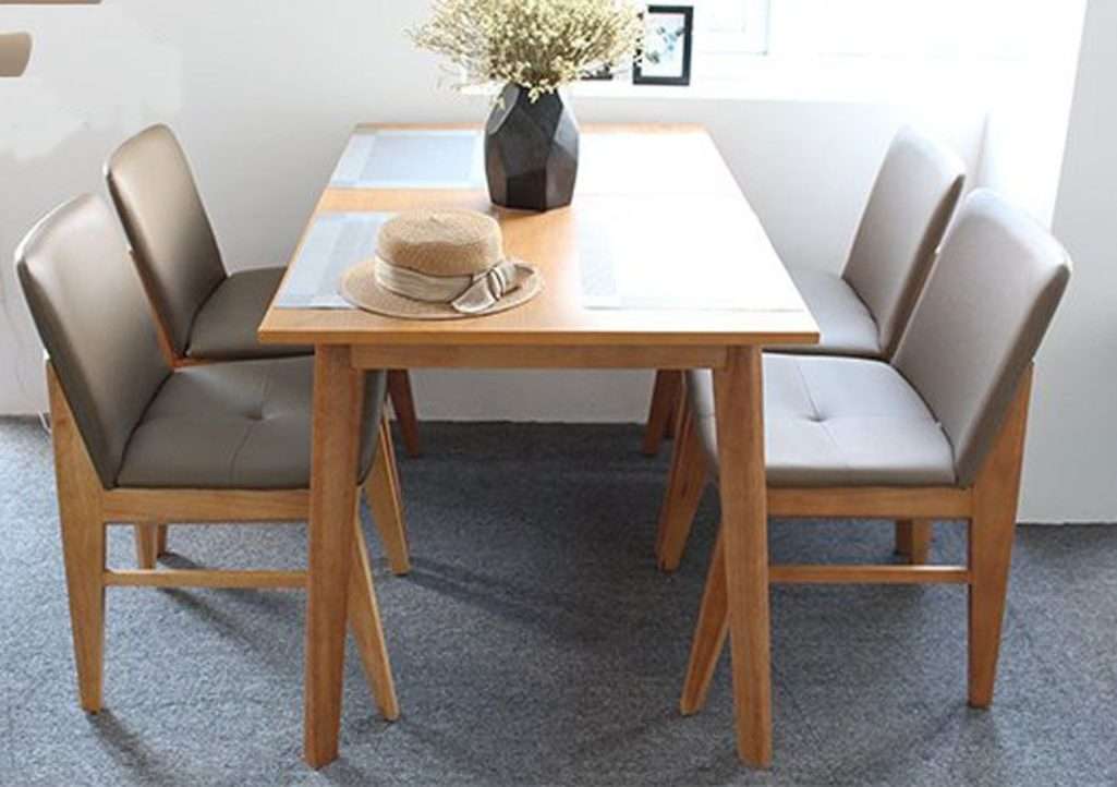 Bộ bàn ăn Kudo cao su 100% 1200x800x740 - Hàng chính hãng