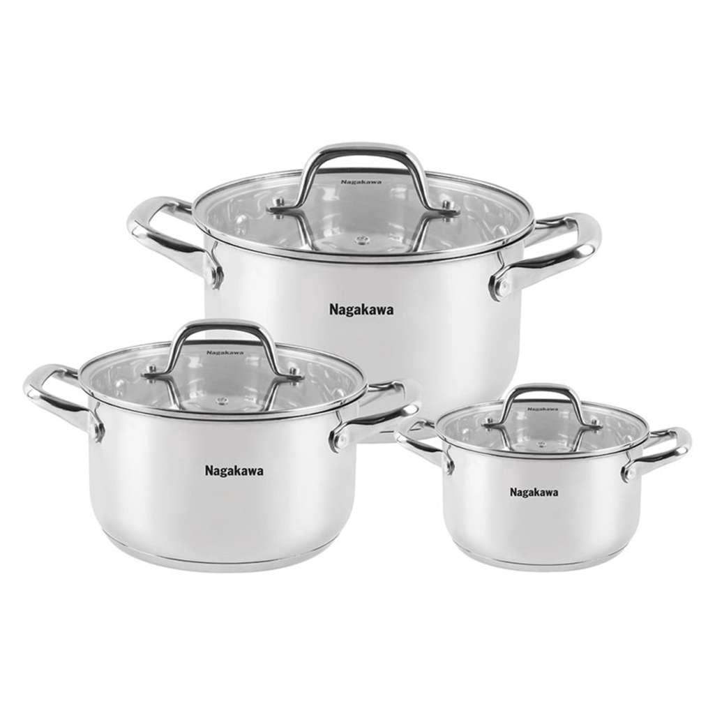 Bộ nồi inox 3 món Nagakawa NAG1360 - Hàng chính hãng