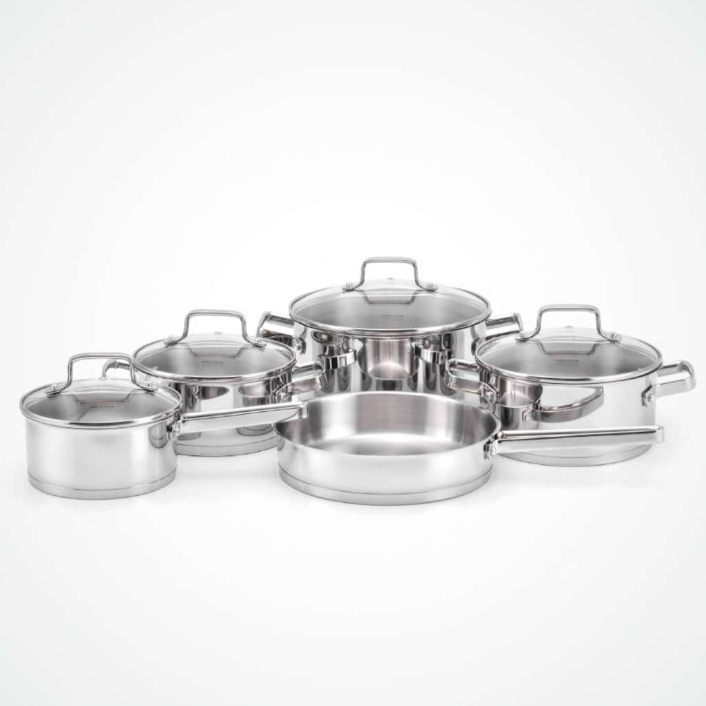 Bộ nồi inox 5 món đáy từ Malloca SA-1503 - Hàng chính hãng