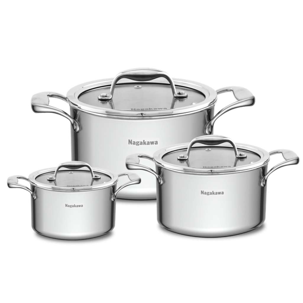 Bộ nồi inox Nagakawa NAG1356 - Hàng chính hãng