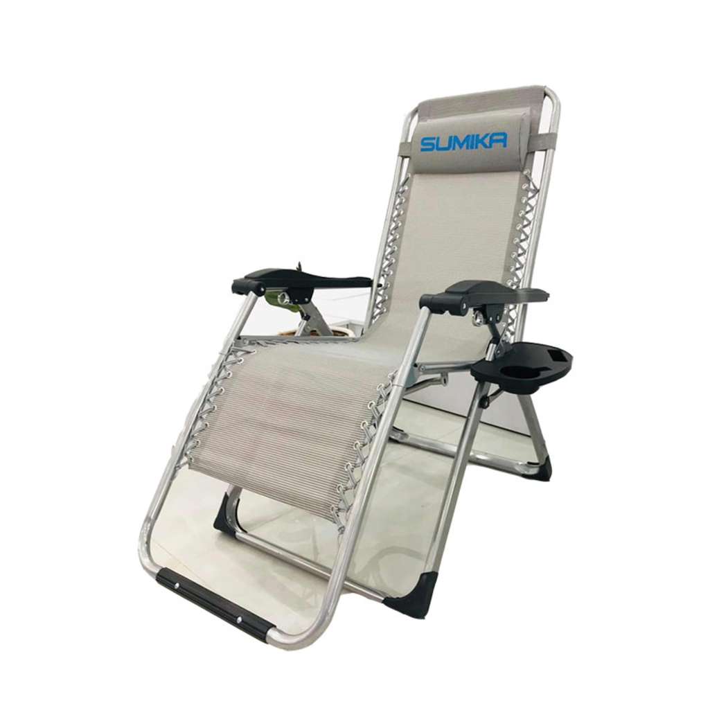 Ghế xếp thư giãn khóa kim loại Sumika 179-Grey - Hàng chính hãng