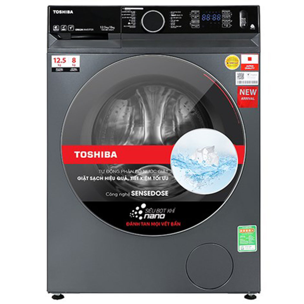 Máy giặt sấy Toshiba Inverter giặt 12.5 kg - sấy 8 kg TWD-BM135GF4V(MG) - Hàng chính hãng