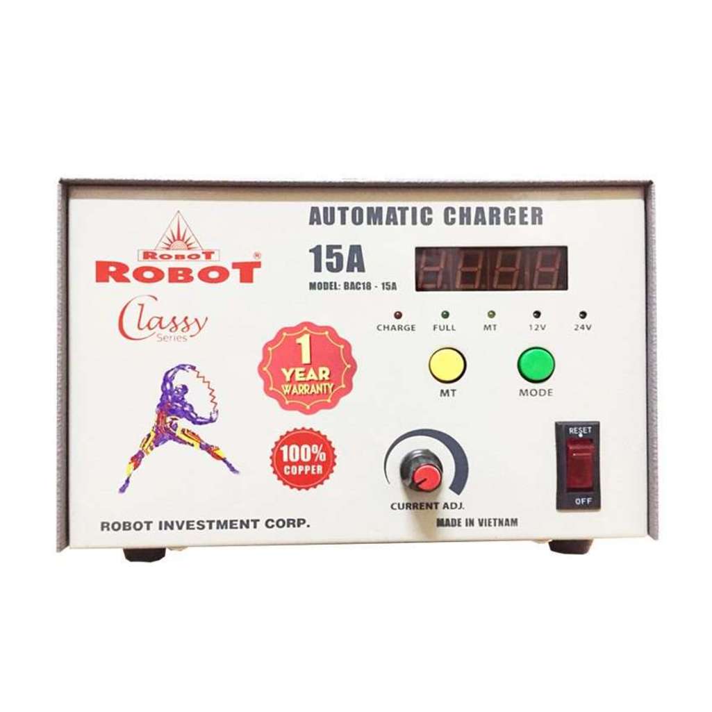 Sạc ắc quy tự động Robot BAC18-15A - Hàng chính hãng