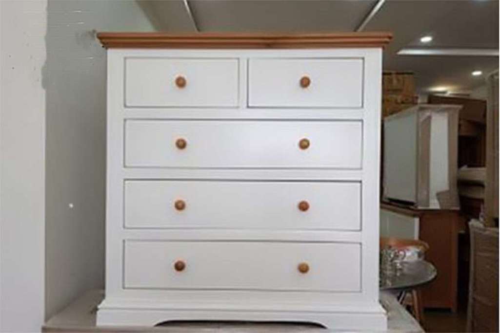 Tủ 5 hộc trắng nóc sồi Mỹ 1m - Hàng chính hãng