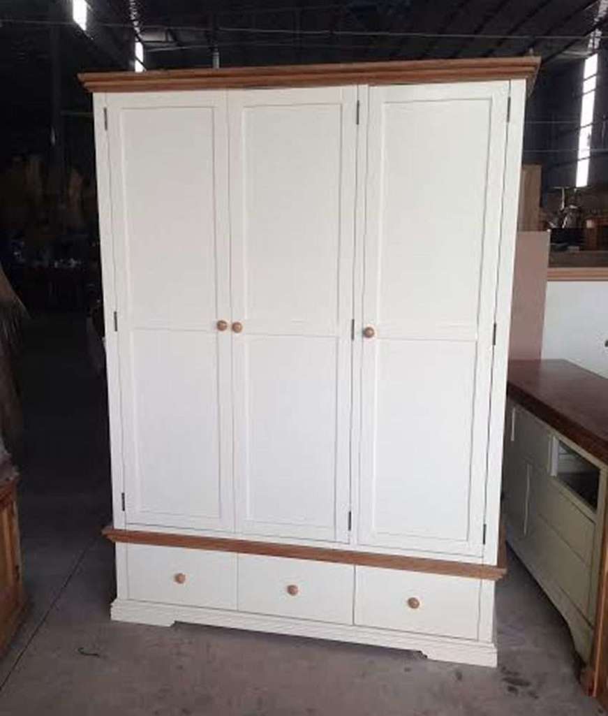 Tủ áo 3 cánh trắng nóc sồi 1m4 x 1m9 x 55  - Hàng chính hãng