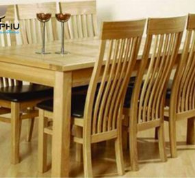 Bàn ăn gỗ sồi Mỹ 5 nan dọc - Hàng chính hãng