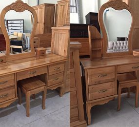 Bàn trang điểm gỗ sồi Mỹ 1m x 45 x 76 - Hàng chính hãng