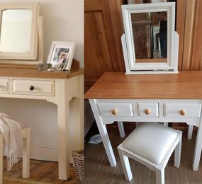 Bàn trang điểm trắng nóc sồi 1m05 x 30 x 75 - Hàng chính hãng