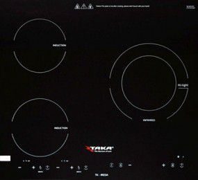 Bếp 02 điện từ - 01 hồng ngoại Taka TK-IR3A - Hàng chính hãng
