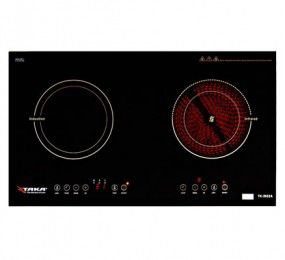 Bếp đôi hồng ngoại - điện từ Taka TK-IR02B - Hàng chính hãng