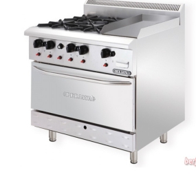 Bếp Âu 4 họng có lò nướng và rán phẳng Berjaya... - Hàng chính hãng