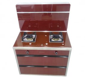 Bếp gas đôi tích hợp hút mùi Baidee DA12-900 - Hàng chính hãng