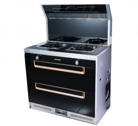 Bếp gas đôi tích hợp hút mùi Baidee K5-1 - Hàng chính hãng