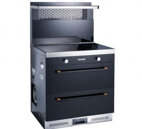 Bếp gas đôi tích hợp hút mùi Baidee F1-1 - Hàng chính hãng