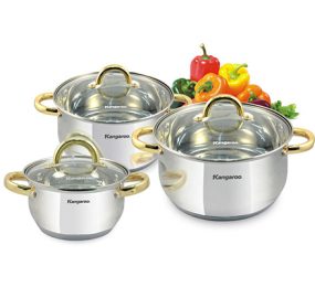 Bộ 3 nồi inox cao cấp 5 lớp Kangaroo KG864 - Hàng chính hãng