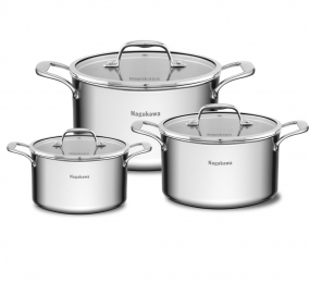 Bộ 3 nồi inox Nagakawa NAG1355  - Hàng chính hãng