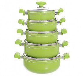 Bộ 5 nồi hợp kim nhôm đáy từ tráng men Megami