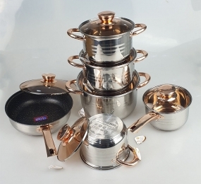 Bộ 6 nồi chảo Inox 5 đáy EBBERG EB-8013
