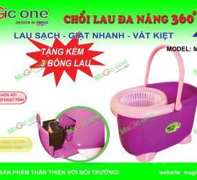 Bộ lau nhà 360 độ Magic One MG-92 – Vắt nước tự động - Hàng chính hãng