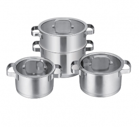 Bộ nồi 3 chiếc kèm xửng hấp Rapido RK182024S-1 - Hàng chính hãng