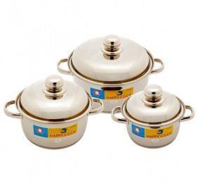 Bộ nồi 3 đáy Happy Cook HL06IC - Hàng chính hãng