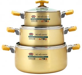 Bộ nồi Anod Sunhouse SH8834 - Hàng chính hãng