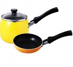 Bộ nồi chảo chống dính Supor Bobo T0305 - Hộp kim nhôm - Hàng chính hãng