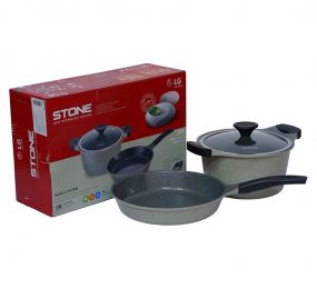 Bộ nồi chảo đá Lock&Lock Vitamin Stone LCA6244DS02 - Hàng chính hãng