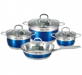 Bộ nồi chảo inox 5 đáy nắp kính Kalite KL-336 - Hàng chính hãng