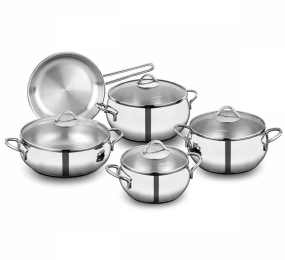 Bộ nồi chảo inox Korkmaz Tombik A1800 - 9 món - Hàng chính hãng