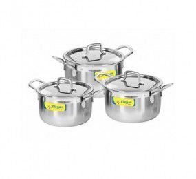 Bộ nồi Elegan Happy Cook EL06SRY  - Thiết kế tinh tế - Hàng chính hãng