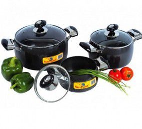 Bộ nồi hộp kim Happy Cook HC06HA - Trọn bộ 3 cái - Hàng chính hãng