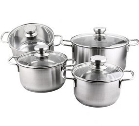 Bộ nồi inox 3 đáy nắp kính Fivestars FS08CG - Hàng chính hãng