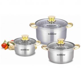 Bộ nồi Inox 5 đáy Sunhouse SH781 - Hàng chính hãng