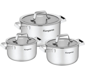 Bộ nồi Inox cao cấp Kangaroo KG304IP1 - Hàng chính hãng