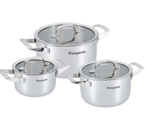 Bộ nồi inox cao cấp Kangaroo KG304IP2 - Hàng chính hãng