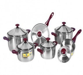 Bộ nồi inox Happy Cook 3 đáy HC 12C - Hàng chính hãng