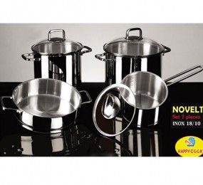 Bộ nồi Inox Happy Cook Novelty HC07NV - Hàng chính hãng