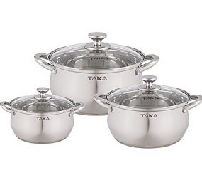 Bộ nồi inox nắp kiếng Taka TKC03C - Hàng chính hãng