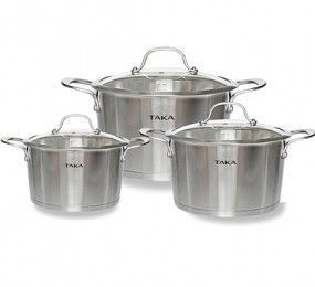 Bộ nồi inox Taka NI03V 3 đáy cao cấp - Hàng chính hãng