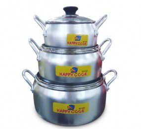 Bộ nồi nhôm táo Happy Cook AP06G  - Hàng chính hãng
