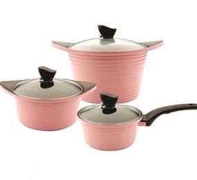 Bộ nồi phủ ceramic 3D Korea King KDC-3000IH - Hàng chính hãng